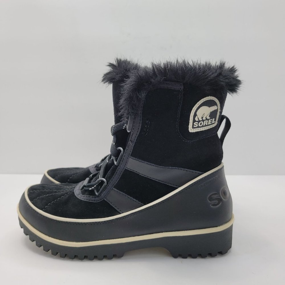 Sorel Tivoli Women's Waterproof Suede Lace Up Boots Black NL2089-010 US Size 6 - Picture 2 of 9